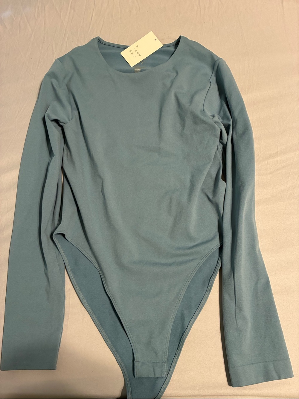 a new day Long Sleeve Bodysuit in Dusty Blue